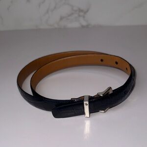 Lauren Ralph Lauren Black Croc-Embossed Leather women’s Belt size Medium